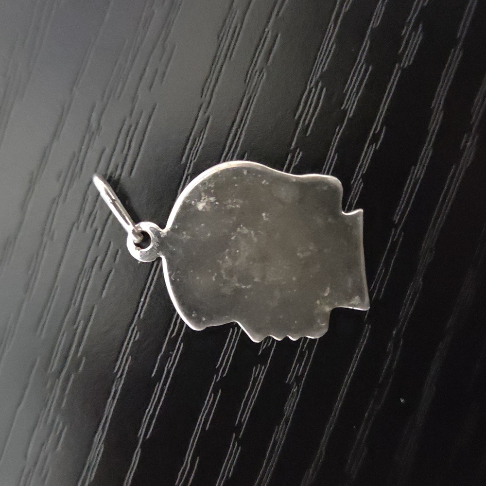 Estate Sterling Silver Girl Silhouette Charm Profile Pendant Bracelet Necklace